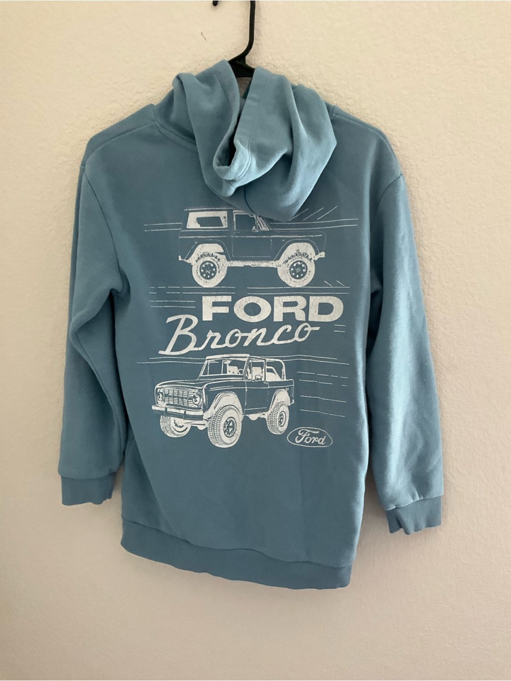 Ford Light Blue Pullover with White Bronco Graphics